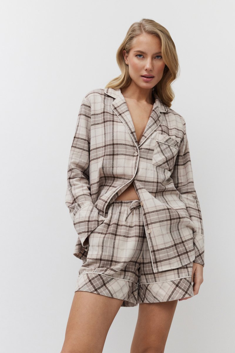 Фланелевая пижама в клетку рубашка с шортами MAELLE Aruelle Литва