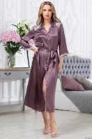 Шёлковый халат домашний длинный на пуговицах Бриджит 3689 Mia-Amore
