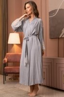 Халат длинный запашной с кружевом на рукавах вискоза Кристель 1909 Mia-Amore