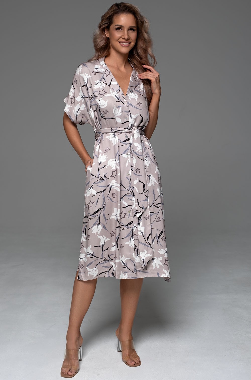 Рубашка женская с коротким рукавом вискоза/шёлк Майла 5557 Mia-Amore