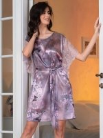 Шёлковая туника с кружевом короткая Аврора 3654  Mia-Amore