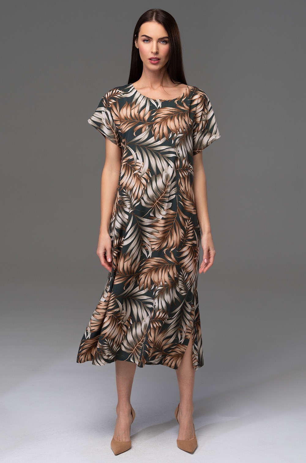 Длинная туника Mia‑Amore Самуи 5397 с коротким рукавом из вискозы