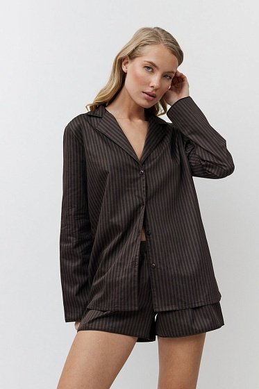 Стильная пижама рубашка с шортами из хлопка NOEMIE Aruelle Литва