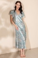 Длинная шёлковая сорочка Mia‑Amore Айрис 4317 с коротким рукавом L-5XL