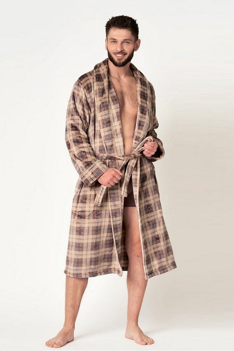 Халат мужской классический в клетку MGL 402 KEY Польша