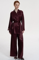 Пижама с брюками из смесового шёлка винный Лилироуз 4596 Mia-Amore