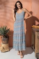 Сарафан летний длинный синий из вискозы 1998 Вегас Mia-Amore