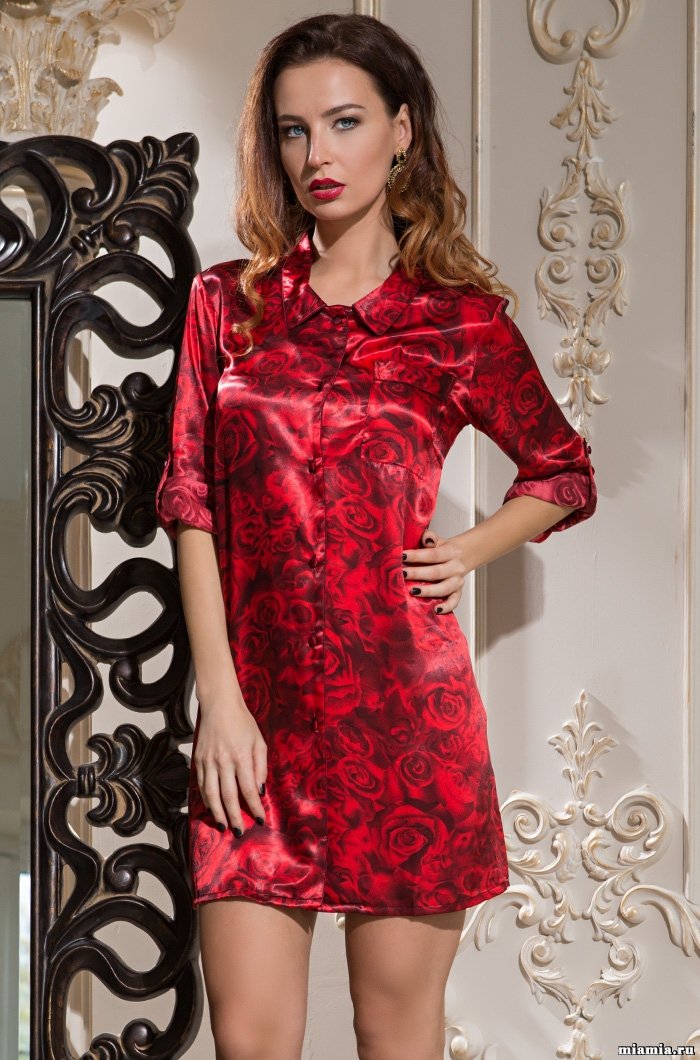 Шёлковый халат на пуговицах Mia-Amore Carmen Кармен 3167 Mia-Amore