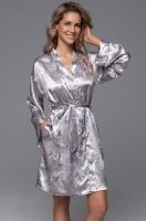 Шёлковый халат запашной до колен Mia-Amore 4713 Ла Перла