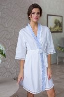 Хлопковый халат женский запашной HELENE Хелен 16193/голубой Mia-Mia