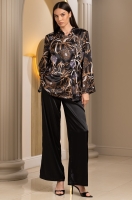 Стильная шёлковая пижама рубашка с брюками Сабина 4296 Mia-Amore