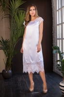 Туника женская длинная домашняя Evelin белая 17535 Миа-Миа