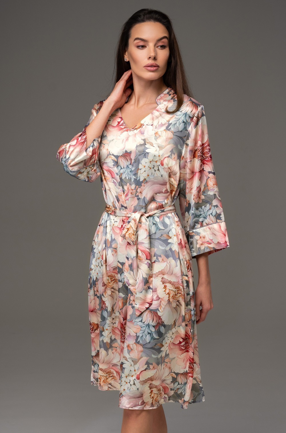 Шёлковая туника свободного силуэта ниже колен Флорин 4371 Mia-Amore