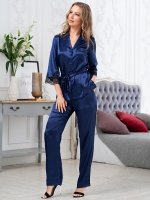 Шёлковая пижама-тройка жакет топ брюки рXXL ИЗАБЕЛЛА 3185  Mia-Amore