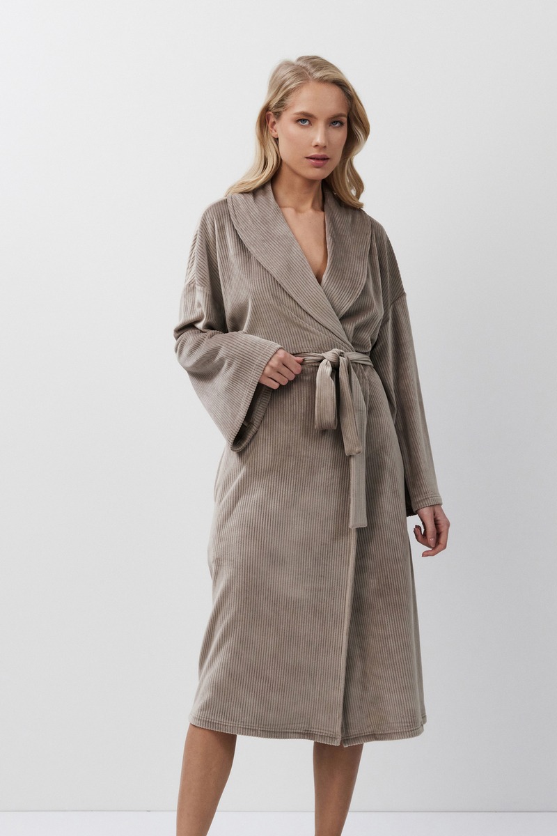 Тёплый халат из мягкой ткани в рубчик CAPUCINE Aruelle Литва