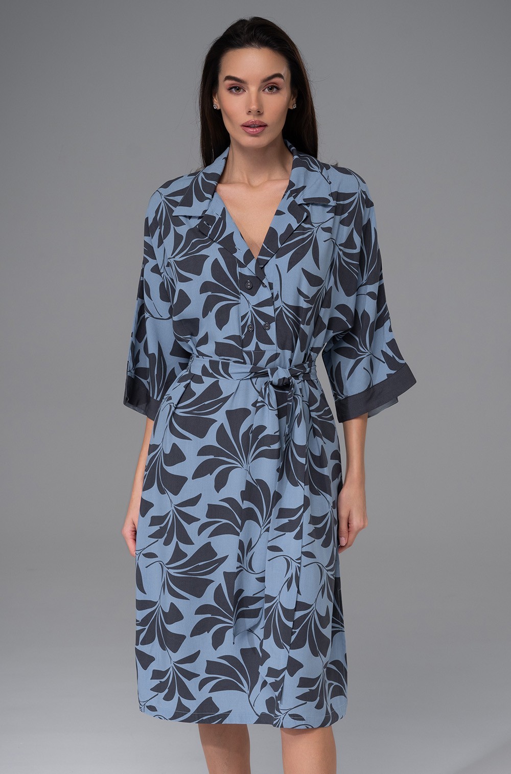 Длинная туника на пуговицах из вискозы Одри 5359 Mia-Amore