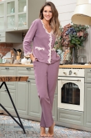 Пижама женская жакет брюки из фактурного трикотажа Вивьен 6366 Mia-Amore