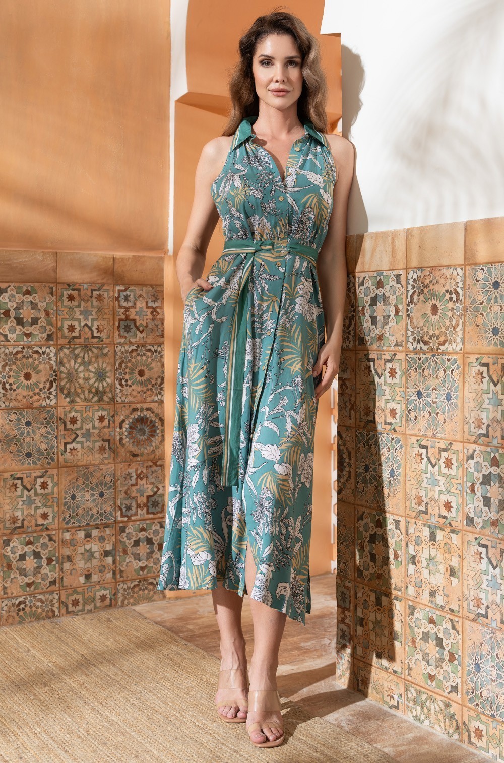 Платье-рубашка на пуговицах из вискозы Имани 5494 Mia-Amore