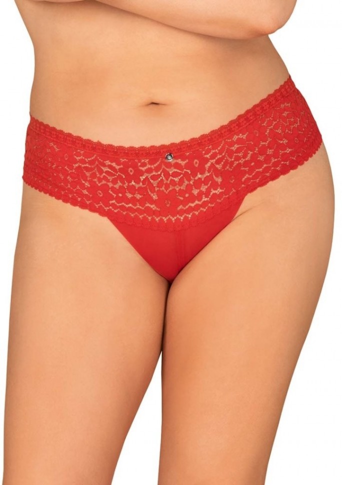 Эротические трусики женские с широким кружевом Blossmina Obsessive