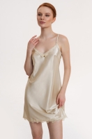 Ночная сорочка однотонная атласная айвори Джулия Шарм 8730 Mia-Amore