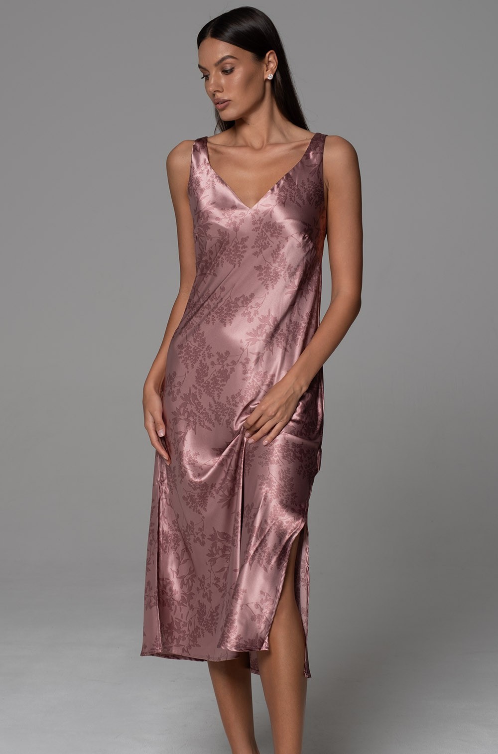 Сорочка шёлковая Элла Миа-Аморе 4835 на широких бретелях