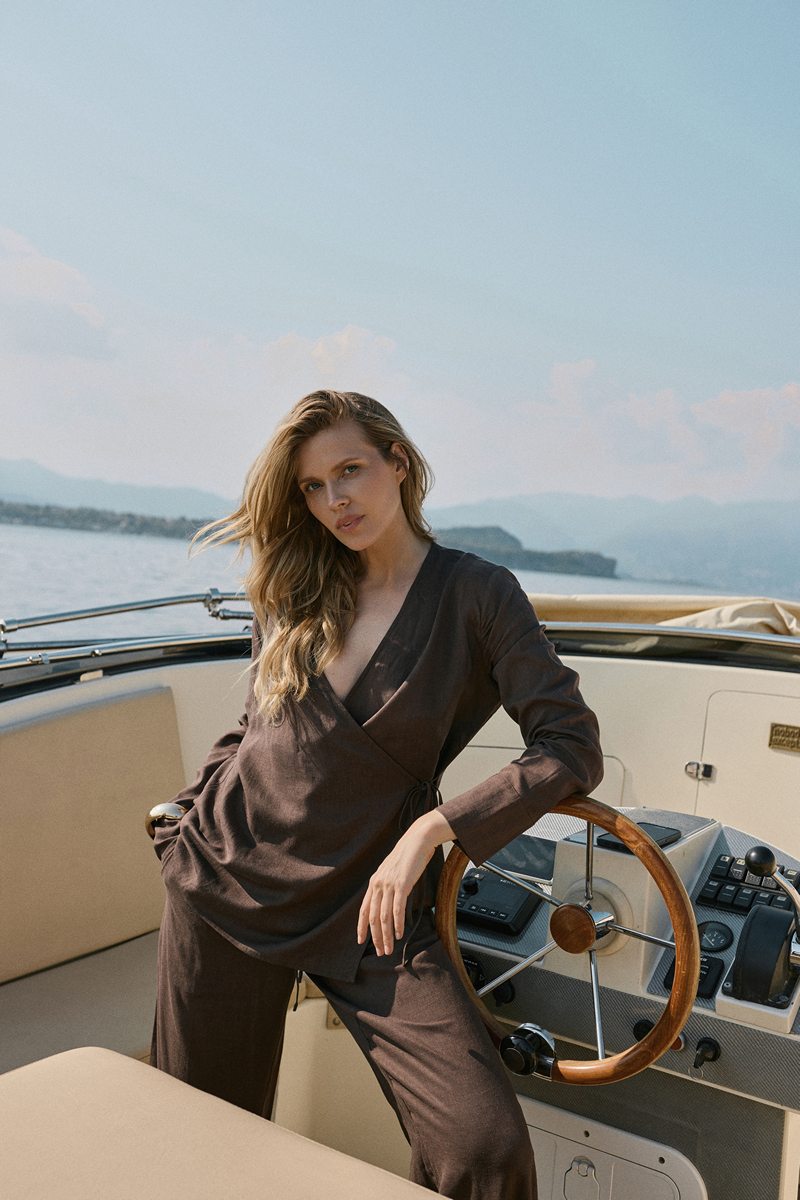 Комплект женский со штанами CLAY SET Aruelle из вискозы со льном