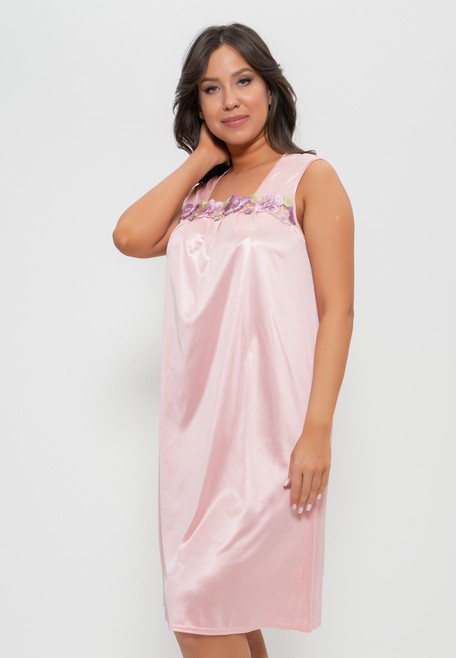 Сорочка ночная женская средней длины 1400 Cleo ч/роза