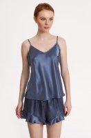 Пижама топ с шортами атласная Джулия Шарм дельфин 8754 Mia-Amore