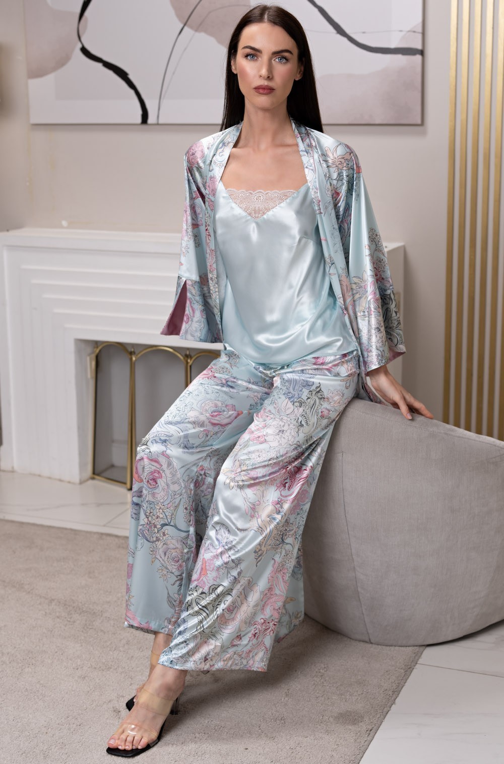 Шёлковая пижама жакет топ брюки Габриэль 4525 Mia-Amore