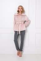 Стильный теплый домашний джемпер на молнии EVE DUSTY PINK Aruelle