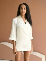 Кимоно короткое на завязках из натурального шёлка Mia-Mia 1003 св/розовый