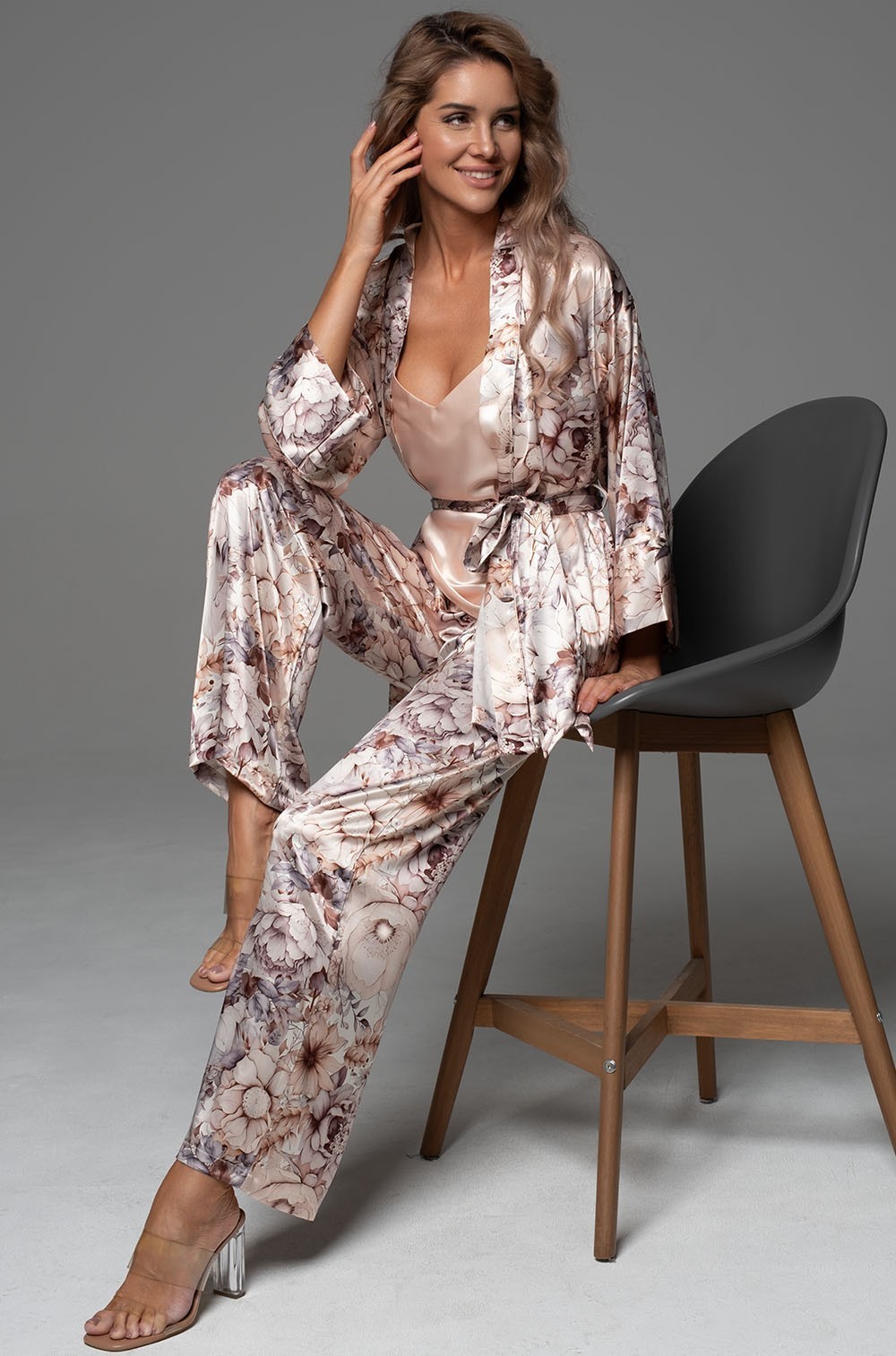 Шёлковая пижама жакет топ брюки Лаурель 4787 Mia-Amore