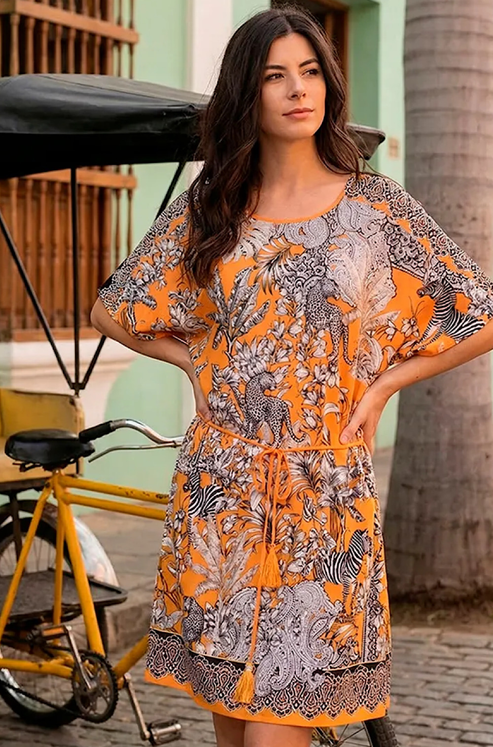 Пляжная туника женская короткая вискозная Мадагаскар 1794 Mia-Amore