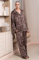 Шёлковая мужская пижама Mia‑Amore Demi 4325 рубашка и широкие брюки