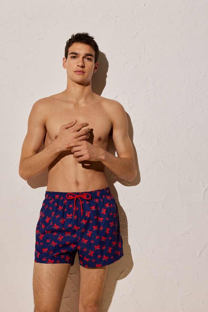 Шорты купальные мужские 90121 синий принт краб Ysabel Mora Испания