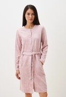  Халат велюровый на пуговицах короткий ч/роза 1416 Cleo