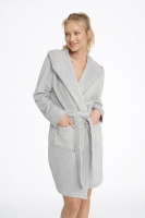 Тёплый халат с капюшоном женский серый 41152 CAIRO Esotiq Польша