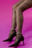 Прозрачные колготки с узором 6081/G BLACK SWAN 15 DEN Fiore