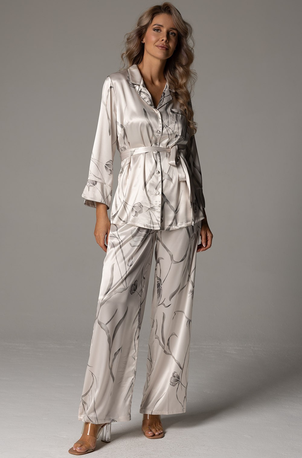 Пижама Mia‑Amore Noel 4937 шёлковая рубашка с брюками