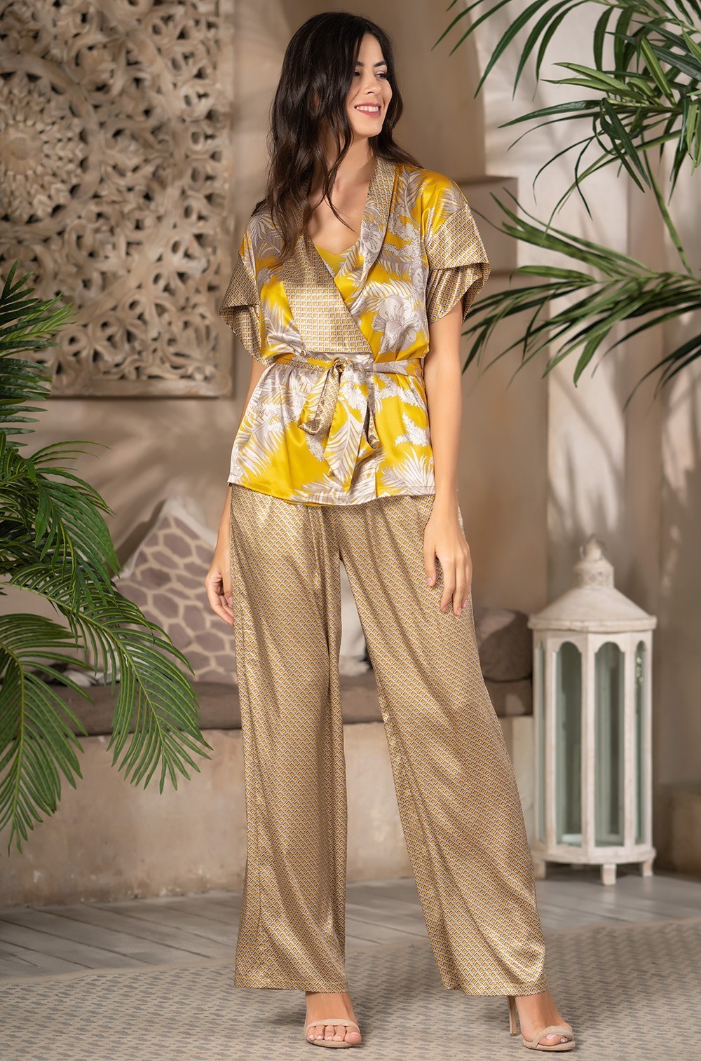 Комплект домашний женский жакет топ брюки AMARA 7228 Mia-Amore