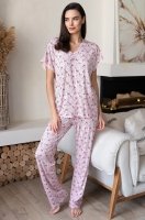 Нежная пижама женская футболка со штанами из вискозы Инесса 5016 Mia-Amore
