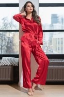 Элегантный красный комплект атласный жакет и брюки Мэри 7435 Mia-Amore