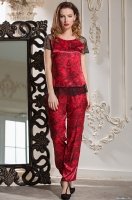 Шёлковая пижама женская топ и брюки Carmen Кармен 3166 Mia-Amore