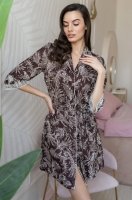 Шёлковый халат домашний на пуговицах короткий  Эвита 3087 Mia-Amore