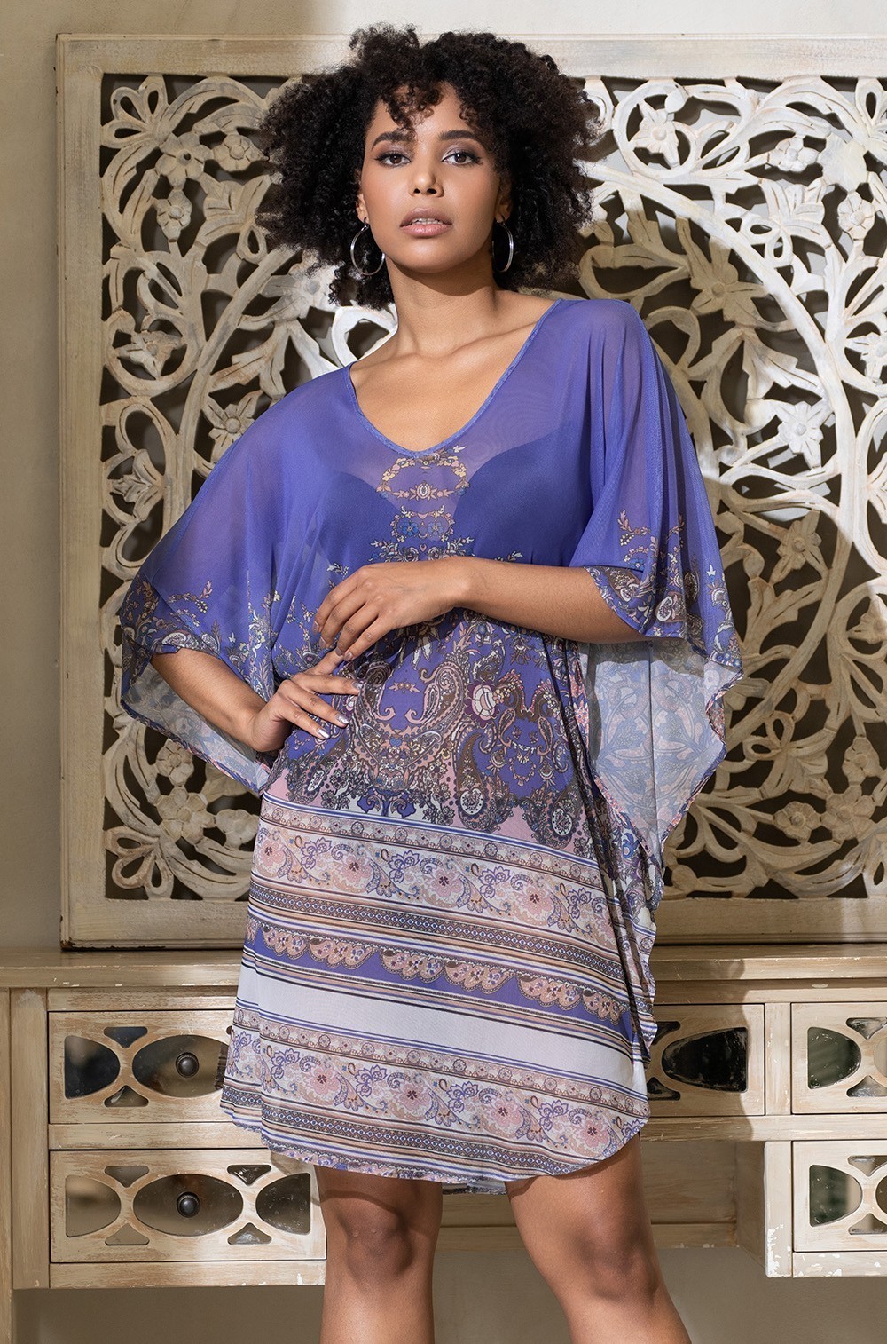 Пляжная туника из микросетки Сальвадора 7451 Mia-Amore