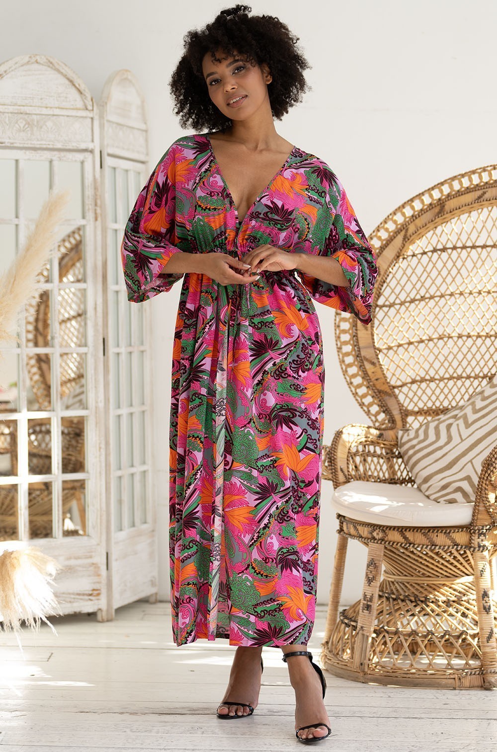 Туника летняя из вискозы длинная распашная Гавана 5260 Mia-Amore