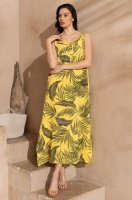 Сарафан летний длинный из хлопка Тенерифе 5220 жёлтый Mia-Amore