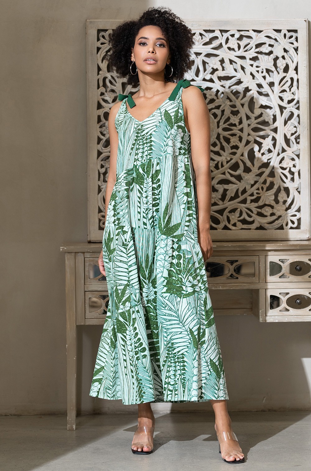 Сарафан летний длинный хлопок/лён Сицилия 5218 Mia-Amore