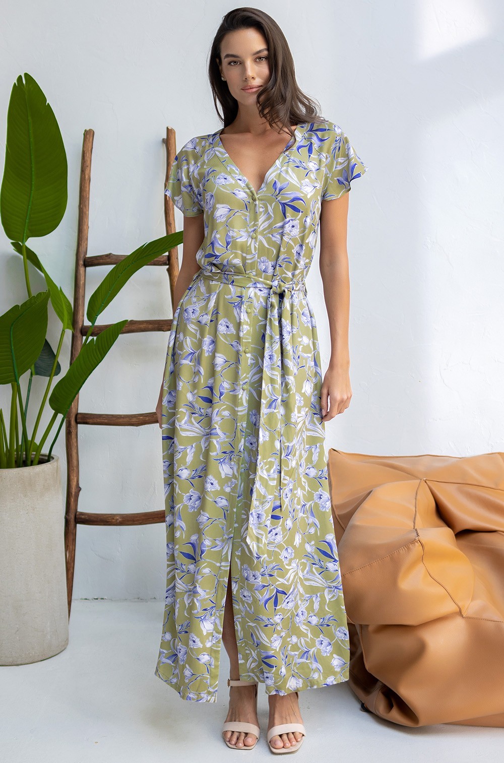 Платье-халат длинное расклешенное большие размеры Либертина 1959 Mia-Amore