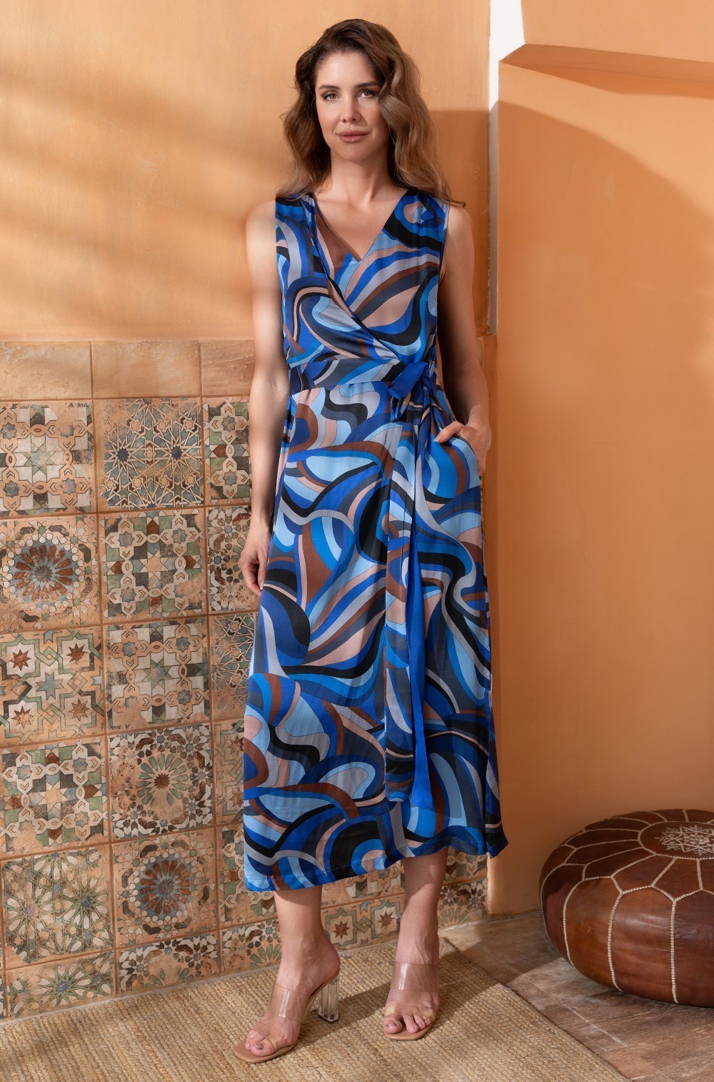 Сарафан длинный на широких бретелях шёлк/вискоза Сан-Тропе 4607 Mia-Amore